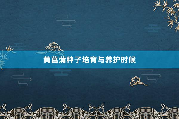 黄菖蒲种子培育与养护时候